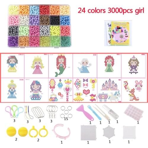 30 color 24 colour DIY Water Spray Magic Beads Manual 3D beads 5mm Hama Beads Refill Wholesale beads girl toys