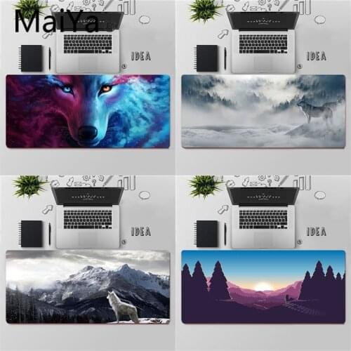 Maiya Top Quality Animal Wolf Snow Mountain Moon Durable Rubber Mouse Mat Pad Free Shipping Large Mouse Pad Keyboards Mat