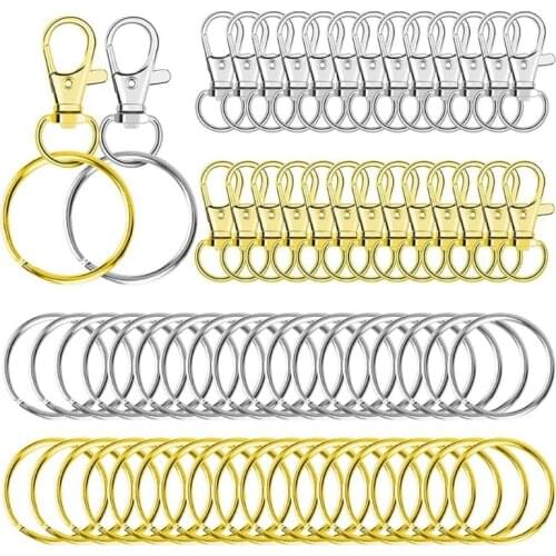 Jewelry 120 Pcs Key Rings Lobster Claw Clasps Making Accessories Fastener Hook Bracelets DIY Gifts for Family Friends