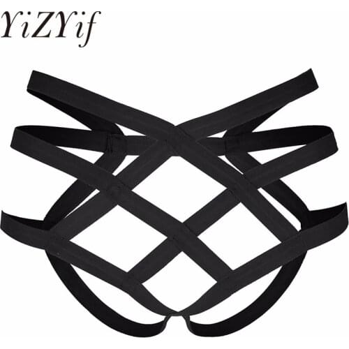 Women Panties Width Cage Hollow Erotic Panties Bandeau Strappy Criss Cross Sexy G-string Underwear Briefs Open Butt Briefs Thong