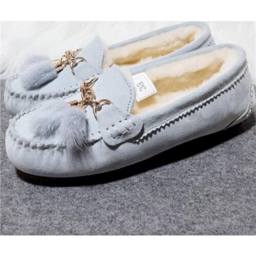 2020 Flats Female Casual Footwear Shoes Shoes Women 100% Natural Fur Shoes Moccasins Loafers Soft Genuine Pig Boots Leisure