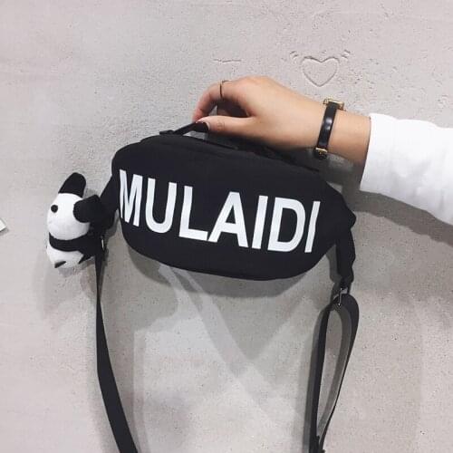 Harajuku Style Womens Waist Bags Panda Pendant Shoulder Crossbody Bag Multifunction Chest Bag and Purse Casual Banana Funny Bag