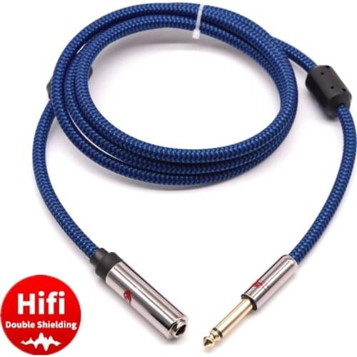 1/4'' Mono 6.35mm Male to Female Jack Audio Extension Cable For Guitars Amplifier Mixer Console Audio Equipment 1m 2m 3m 5m