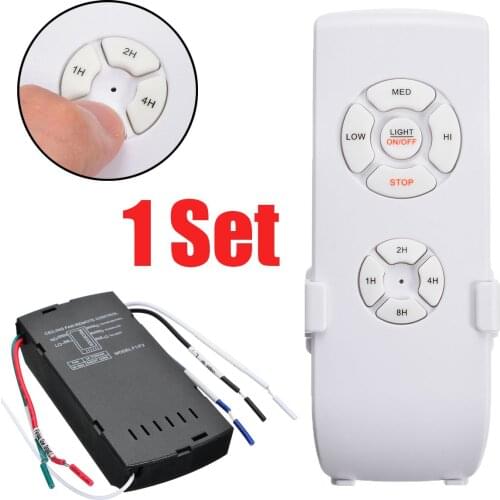 1Kit Universal Ceiling Fan Light Lamp Wireless Receiver Adjust Wind Speed And Timing With One Key Remote Controls