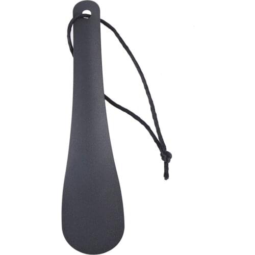 1pc Alloy 19 Cm Professional Shoe Horn Spoon Shape Shoehorn Shoe Lifter Flexible Sturdy Slip Black Color