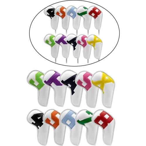 10x Golf Club Iron Head Cover 4-9-P-A-S-X Set, Durable, Waterproof, Portable