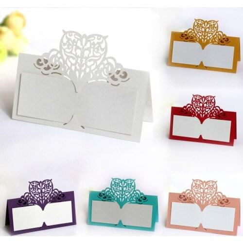 Paper Vine Seat Card Festive Party Supplies Hollow Love Heart Wedding Favors Decor Table Cards Name Place Cards 100 Pcs