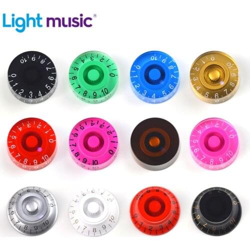 2Pcs Multi Color LP Electric Guitar Volume Tone Knob Top Hat Straight Guitar Speed Control Knob Plastic Guitar Accessories