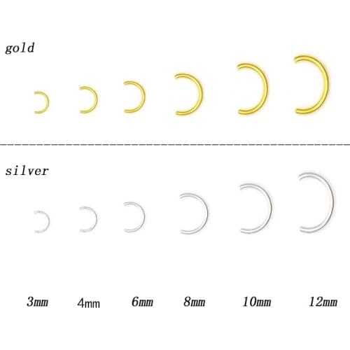 200pcs/pack Japan Korea Nail Art Alloy Rivets Studs 0.5mm Thin Curved Small Bars Jewellry Accessories for Women Nail DIY