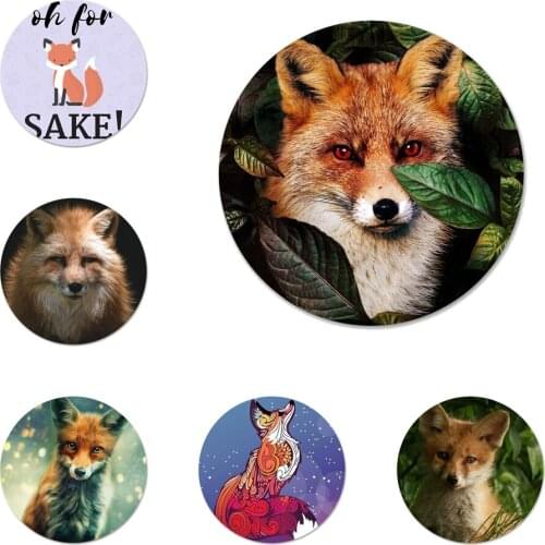 58mm Animal Cute fox Badge Brooch Pin Accessories For Clothes Backpack Decoration gift