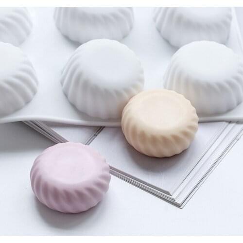 6 Holes Round Gear Shape Candle Silicone Soap Mold Chocolate Chiffon Mousse Cake Decorating Baking Tool Fondant Food Grade