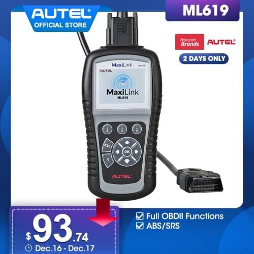 Autel MaxiLink ML619 OBDII OBD 2 Car Diagnostic Code Reader ABS SRS Airbag Scan Tools OBD2 Automotive Scanner as Autolink AL619