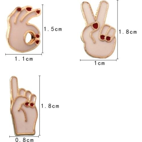 Free shipping 12pcs/ lot fashion accessories metal colorful enamel ok yeah gesture button pin