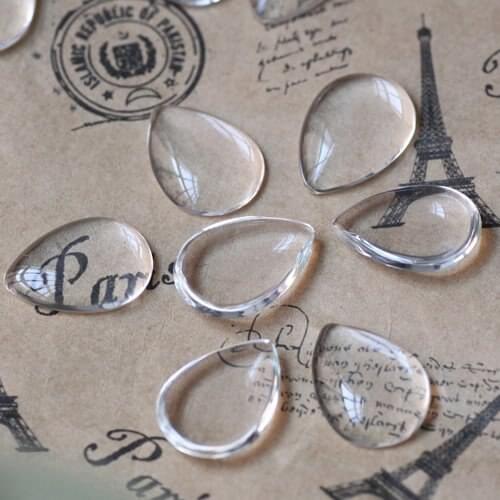 Free shipping!!!!DIY jewelry findings-10*14mm water-drop Glass Cameo Cabochon