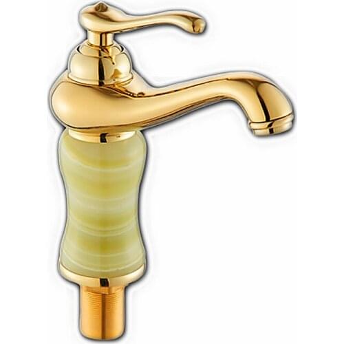 Free Shipping Contemporary brass golden bathroom mixer tap with hot cold gold basin faucet and single handle gold kitchen faucet