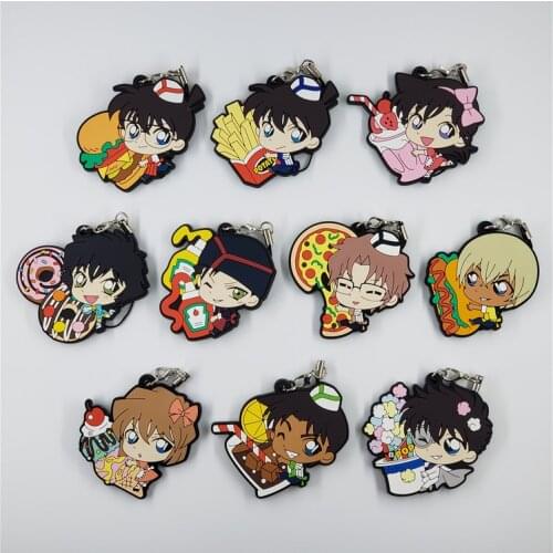 Detective Conan Anime keychain Jimmy Kudo Kaltou Kiddo Hattori Kazuha Ran Mouri Rubber strap/mobile phone charms