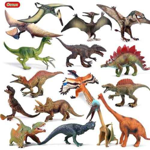 Oenux Savage Jurassic T-Rex Pteranodon Archaeopteryx Spinosaurus Dinosaur World PVC Action Figures Model Collection Kids Toy