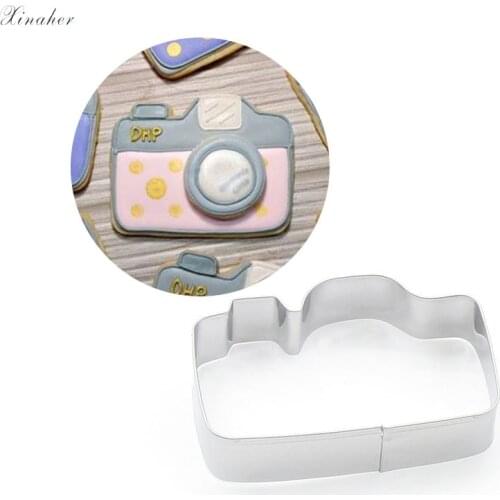 XINAHER 1pc Stainless Steel Cookie Cutters camera shape Cookie Bakeware Cookie Mold Cake decorating tools Biscuit Mold