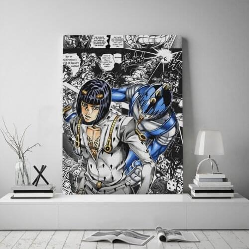 Bruno Bucciarati Sticky Fingers anime Framed Wooden Frame Canvas poster Painting wall Art decor Study Home Decoration Prints