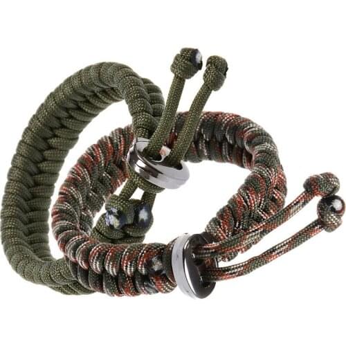 Bundle of 2 Premium Fish Tail 350 lb Paracord Survival Bracelets With Metal Clasp (custom size and color)