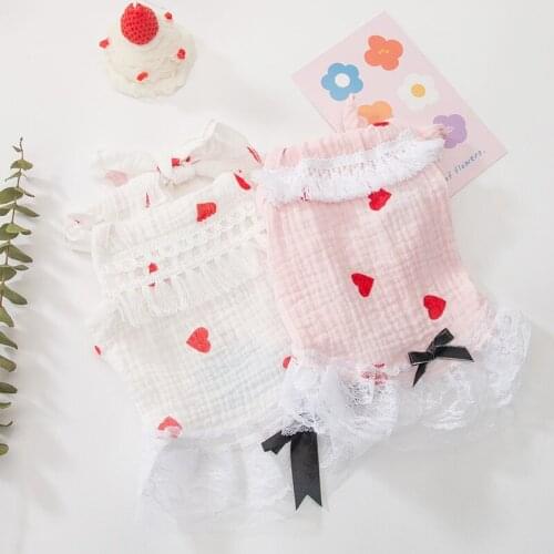 Dog Summer Dress Pet Cat New Year Party Dress Chihuahua Girl Wedding Jean Dress Skirt Puppy Go Out Clothes for Small Medium Dogs