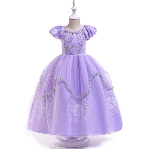 Summer Little Girl Princess Dress Rapunzel Belle Costume Kids Birthday Party Christmas New Year Evening Dress 4-11Y