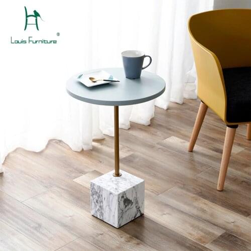 Louis Fashion Coffee Tables Modern Nordic Sofa Side Small Round Marble Simple Minimalist Light Extravagant