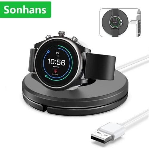 For Fossil Gen4/5 Charger Magnetic Adapter Armani 2018 Storage Box USB Charging Stand Wireless Silica Gel Charger Dock