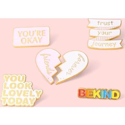You Are Cute Today Badge Creative Cartoon Forever Friend Love Metal Enamel Brooch Fashion Lapel Backpack Jewelry Accessorie Gift