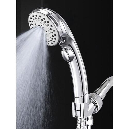 Hand Shower Set Bathroom Shower Nozzle Five-Function Shower Head Bathroom Accessories 60in Stainless Steel Hose
