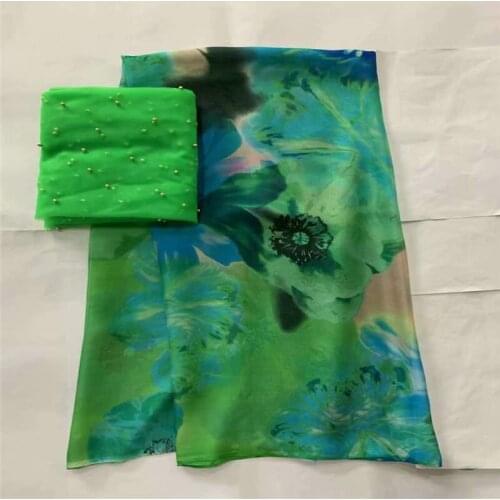 New fashion African silk chiffon floral printed fabric,for ladies dress soft and comfortable printed silk fabric! LXF41805