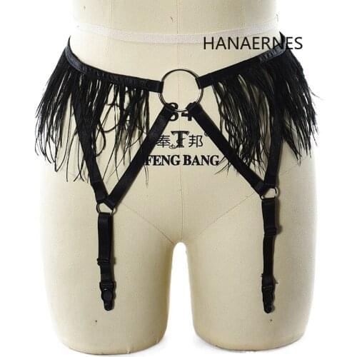 New Goth Punk Rock Handmade Tassel Leg Garter Belt Waist Thigh High Suspenders Straps Harness for Harness Garter Belt