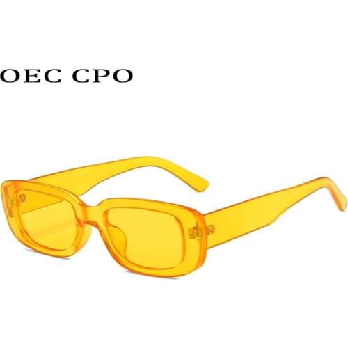 OEC CPO Fashion Brand Rectangle Sunglasses Women New Square Ladies Sun Glasses Female Vintage UV400 Outdoor Eyeglasses UV400