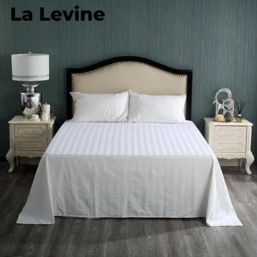 Hotel white cotton bed sheets Comfortable hygroscopic breathable Spring summer autumn hotel home Double Queen Size Bedsheet