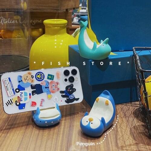 Grocery Aquarium Resin Desktop Phone Holder Binge-watching Lazy Bracket Ornaments