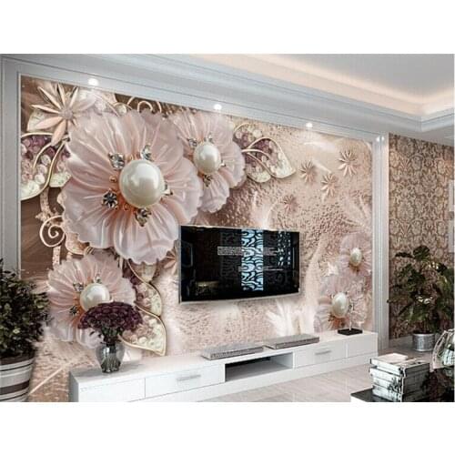 Custom large mural exquisite luxury fashion jewelry flowers home decor living room TV background wallpaper HD photos