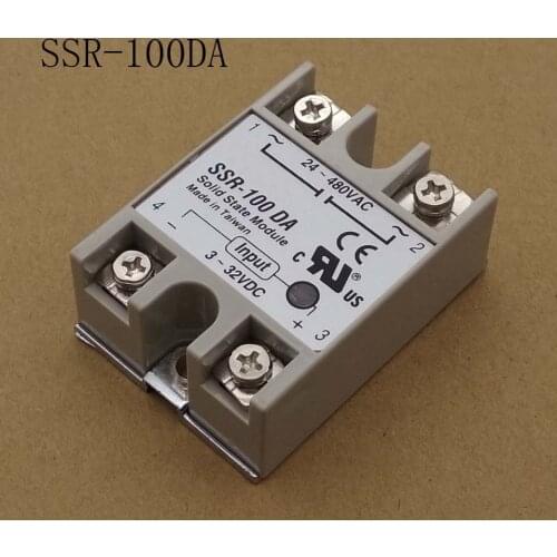 Industrial Solid State Relay SSR 100A With Protective Flag SSR-100DA 100A DC Control AC