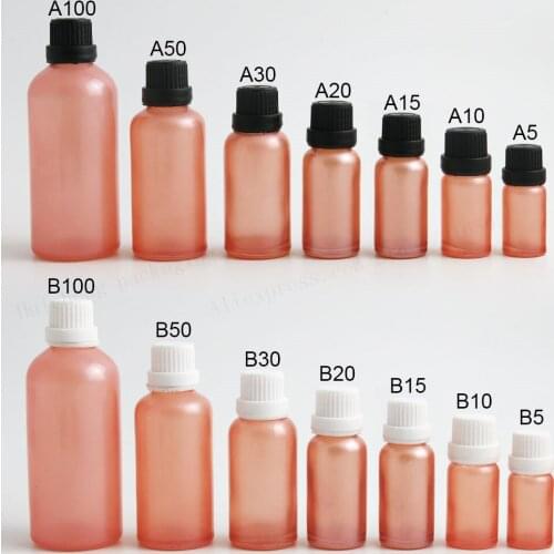 Empty Paint Pink Essential Oil Bottle Containers Packaging With Tamper Evident Cap 1/3oz 1oz 50ml 100ml 200pcs