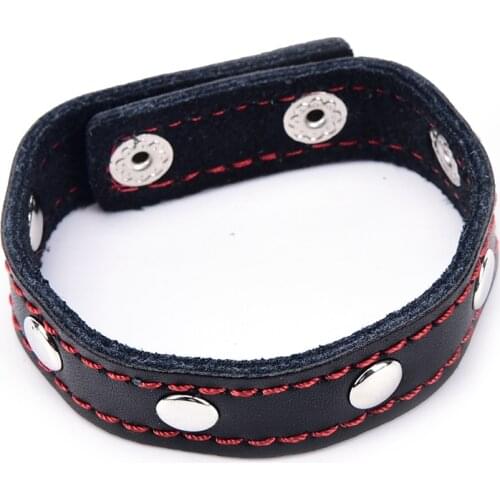 Erotic Intimate PU Leather Adjustable Cock Rings, Male Sex Toys Penis Rings