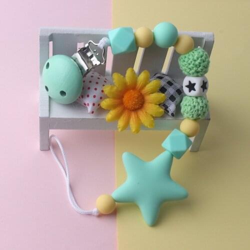 Handmade Weave Silicone Baby Pacifiers Chain Leashes Clip Rope Bracelet Pendants Toy for Infant Chew Nipple Bite Teether Gift