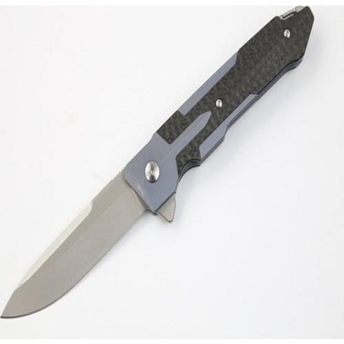 Spartan S35vn Titanium Alloy Carbon Fiber Handle Folding Knife Outdoor Camping Survival Self-Defense Tactical EDC Tool Gift