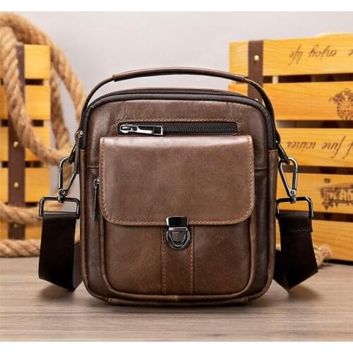 Messenger Bag Mens Genuine Leather Bags For Men Vintage Crossbody Shoulder Bag Leather Men Messenger Bags Handbags Man Flap Bag