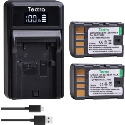 2pcs BN-VF808 BN-VF808U BN VF808 Battery+LED USB Charger for JVC GZ-HD7 GZ-MG575 GZ-MG555 GR-D750 GR-D760 GR-D740 GZ-MG255