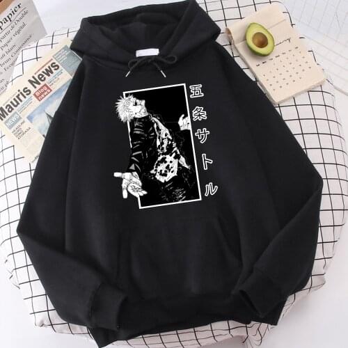 Jujutsu Kaisen Gojo Satoru Print Women Hoodie Autumn Fleece Warm Hoody Casual Crewneck Sweatshirt Loose Fashion Men Tracksuit