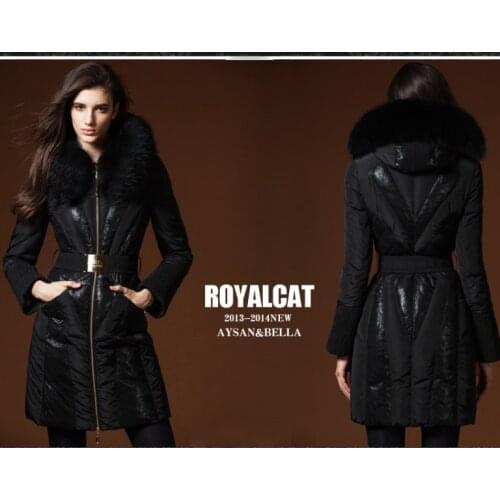 Royalcat Winter Jacket Women Down Jackets down coat Outwear Cloth Down Jacket luxury large fur hooded Down Coats lace down coats