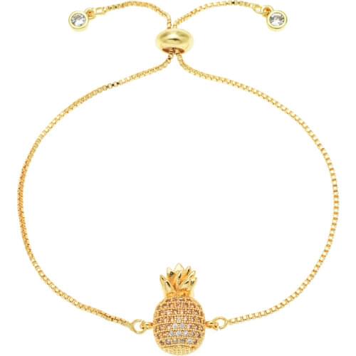 ZMZY Minimalism Pineapple Bracelet BFF Jewelry Friendship Bracelet Crystal Ananas Bracelet Femme Gifts Bracelets for Women