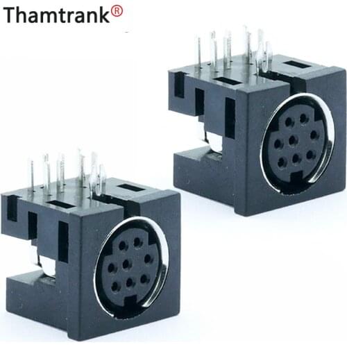 10pcs/lot 8 Pin Mini DIN Female Jack Right Angle / 90 Degree PCB Panel Mount 8 Pin Mini DIN Jack Socket Chassis Terminals