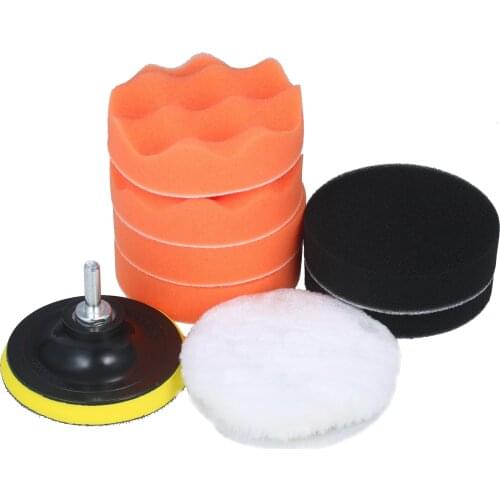10pcs Polishing Pad Kit 4-inch Foam Buffing Pads with Waffle Foam Wool Pad Backing Plate for Angle Grinder Buffer Polisher