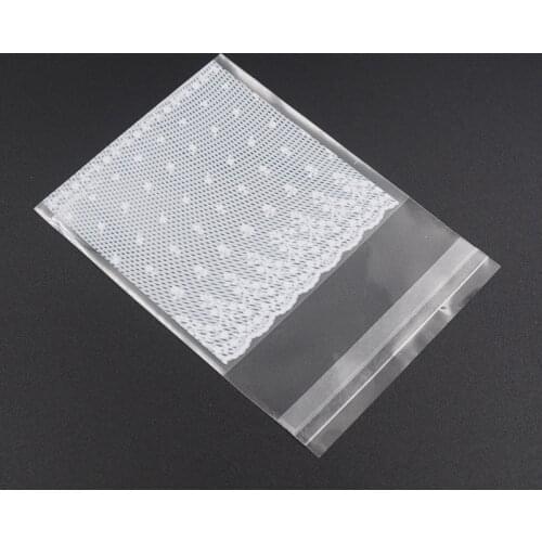 100pcs White Lace OPP DIY Christmas Wedding Gift decoration Candy Packaging Bags Biscuits and Cookie Baking Plastic Bags