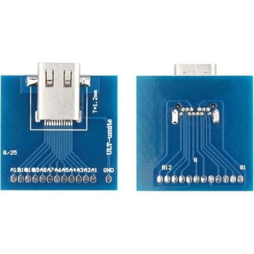 100pcs/lot) 10Gbps USB-C USB 3.1 Type C Type-C Female Soldering Cable Test Socket PCBA Board Adapter Welding Connector Adaptor